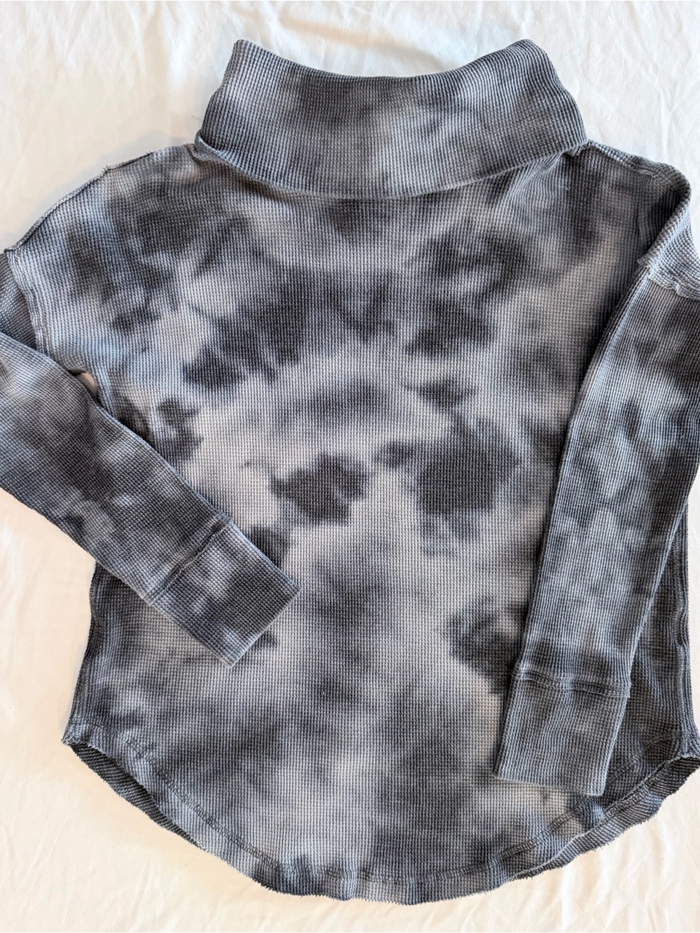 Maeve by Anthropologie Women’s Top Gray Tie-Dye Cowl Neck Long Sleeve Knit S